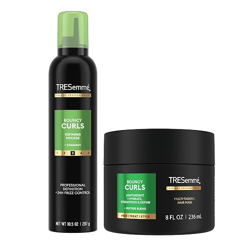 TRESemmé Multi-Tasking Hair Mask and Bouncy Curls Mousse with 24H Control & Definition Bundle Pack (Pack of 2)