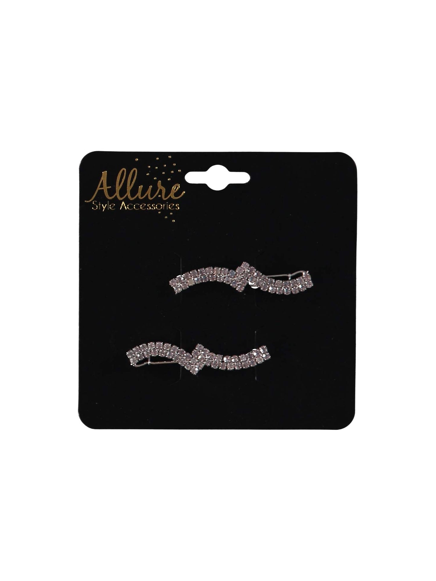 Allure Women's Glass Rhinestone Hair Salon Clips, 3-pack