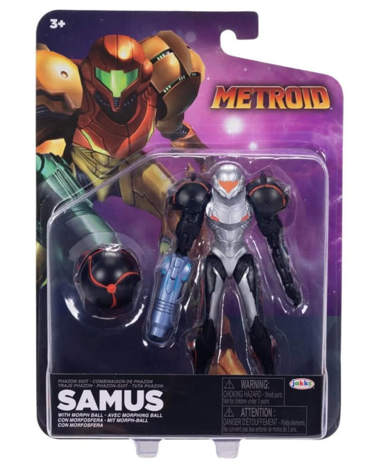 JAKKS Pacific Metroid Phazon Suit Samus Action Figure with Morph Ball Accessory