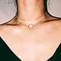 DOUBNINE Dainty Necklace Ring Layered Choker Sets Boho Simple Everyday Jewelry Women Fashion