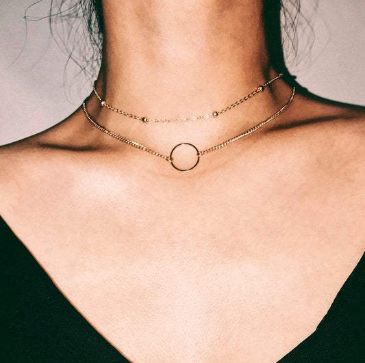 DOUBNINE Dainty Necklace Ring Layered Choker Sets Boho Simple Everyday Jewelry Women Fashion Beauty & Personal Care Doubnine