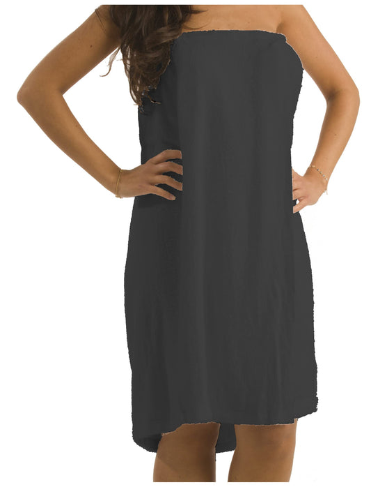 BY LORA Womens Spa Wrap Towels, Bath Towel Wrap Microfiber with Pocket Quick Dry Body Shower Wrap - XXX-Large Black