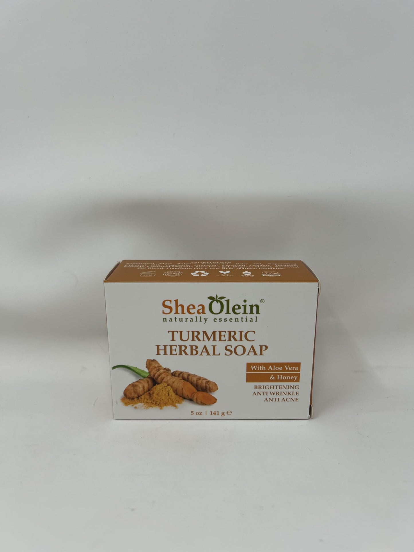 SheaOlein naturally essential TUMERIC HERBAL SOAP with Aloe Vera And Honey 5 Oz Bar 6 Count