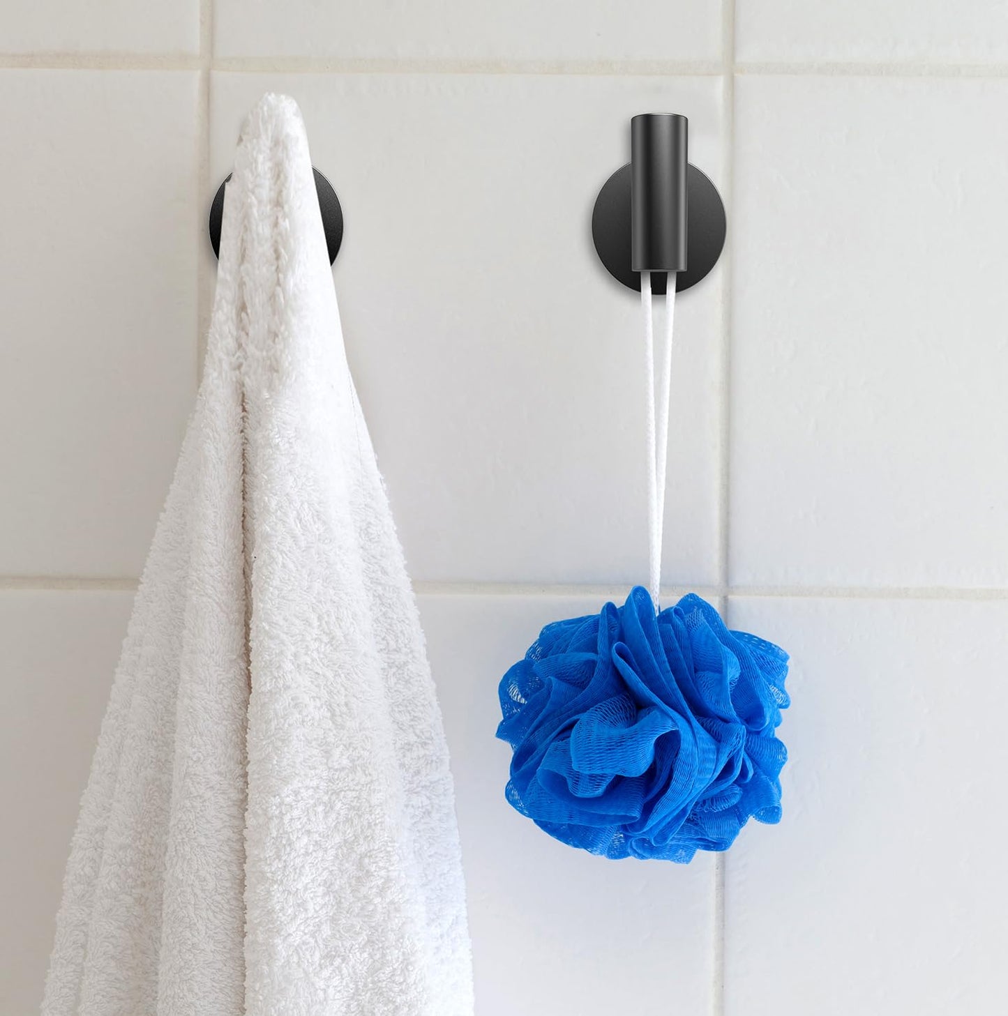 Towel Hooks 4-Pack – Heavy Duty Matte Black Wall Hooks for Bathroom, Door, Closet, Robe, Towels, Kitchen, Pool & Hotel Use