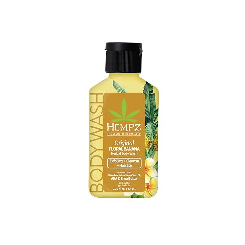 Hempz NEW Mini Body Wash, Original Herbal Travel Size Shower Gel, 2.25 oz.