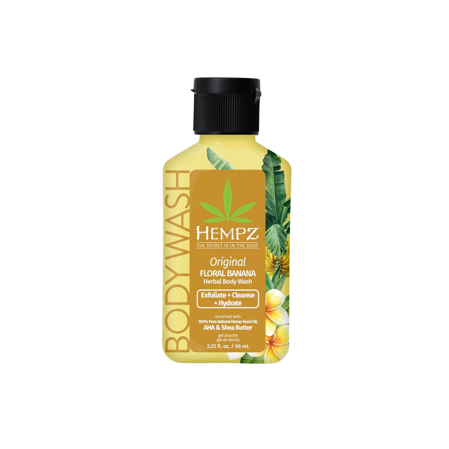 Hempz NEW Mini Body Wash, Original Herbal Travel Size Shower Gel, 2.25 oz.