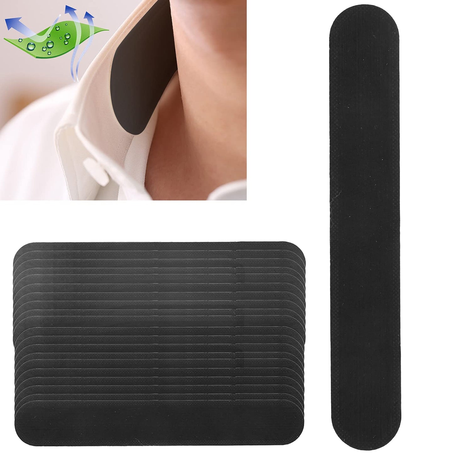 Collar Protector Disposable Collar Absorbent Shirt Pad Neck Liner Pads Protector Prevent Sweat [Black] Beauty and Personal Care YUYTE