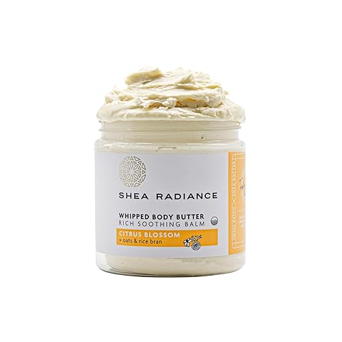 Shea Radiance P.U.R.E. Whipped Shea Butter with Colloidal Oatmeal - Whipped Body Butter Blended with Skin Soothing Oatmeal & Moisturizing Rice Bran