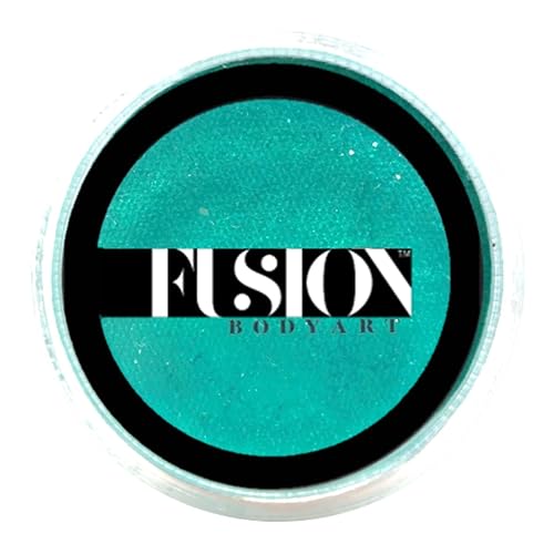 Fusion Body Art Pro Face Paint | Pearl Mermaid Green (25gm), Professional Quality Water Activated Shimmery Face and Body Paint Supplies Single