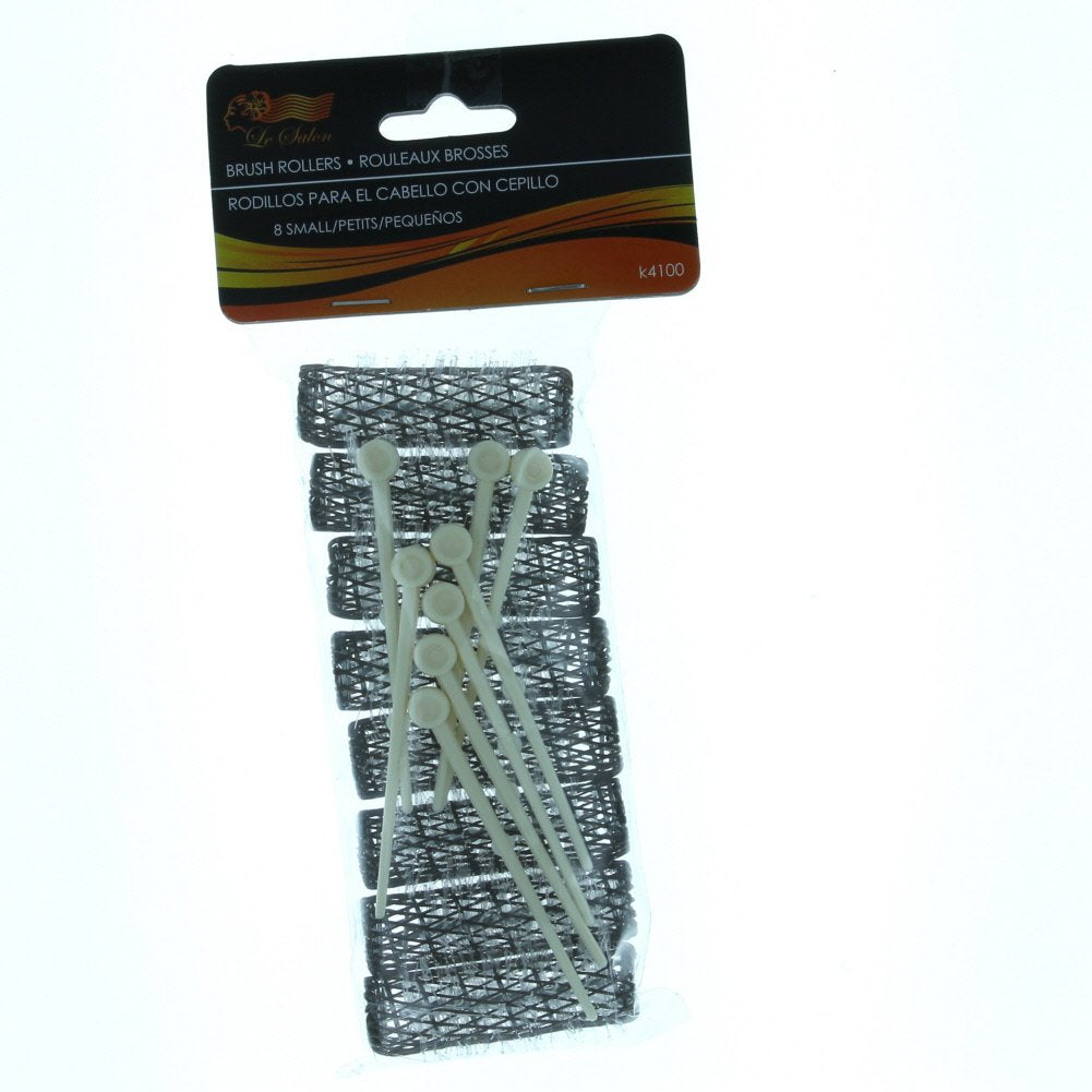 16 BRUSH ROLLERS & PINS Small Mini Hair Curlers Bristles 2" x 1/2" Kids Pageants (2 packs)