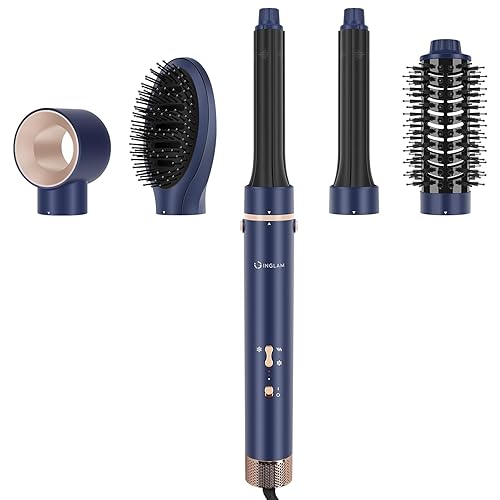 IG INGLAM MegaAIR Styler, 5 in-1 Professional Interchange Hair Dryer Brush 110,000 RPM Brushless BLDC Motor Ionic Hot Air Styler Volumizing and Shape
