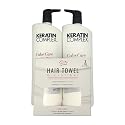 FIUL - Keratin Hair Color Care Set Smoothing Shampoo & Conditioner + Gift Super Absorbent Microfiber Hair Towel - Color Care - Keratin to All Hair