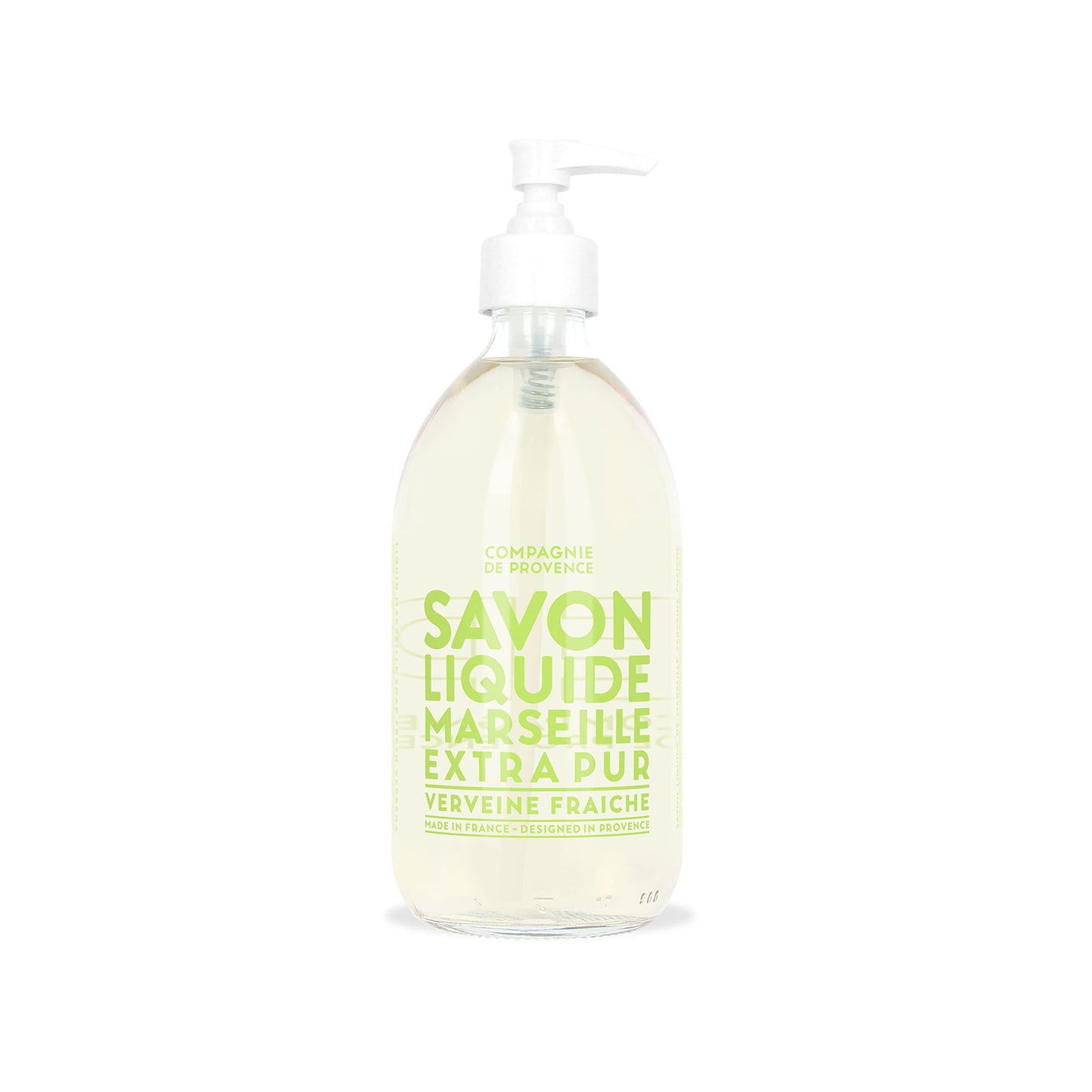 Compagnie de Provence Savon de Marseille Extra Pure Liquid Soap - Fresh Verbena - 16.7 Fl Oz Glass Pump Bottle