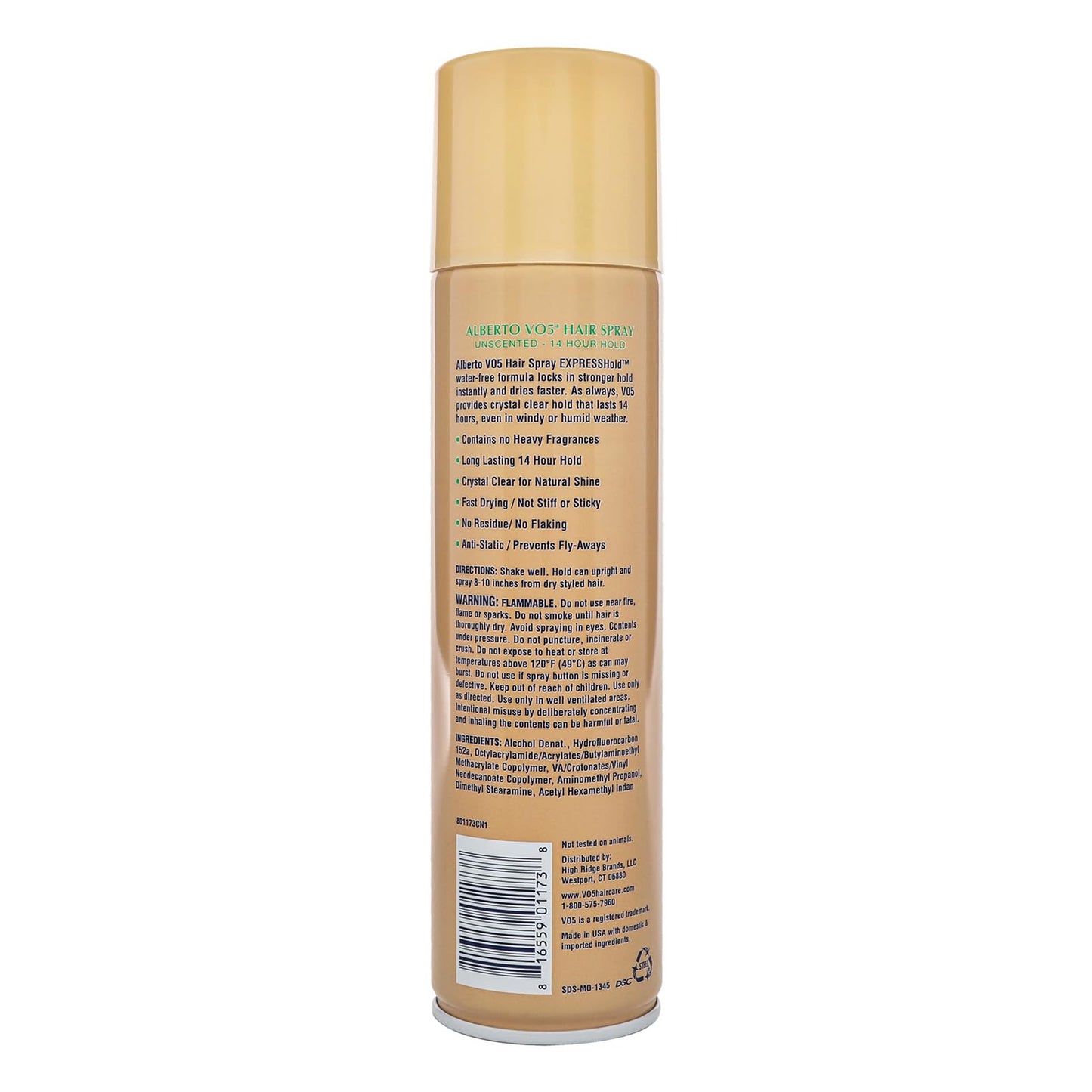 Alberto VO5 Crystal Clear Unscented Hair Spray - Volumizing Hair Spray for Styling - Frizz and Humidity Control - Clear Spray Formula - 8.5 oz