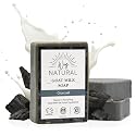 Activated Charcoal Soap Bar 3 Pack (5oz Bars) - Goat Milk Soap for Women & Men - Natural, Handmade Exfoliating Body Wash Bar - Moisturizing for Dry