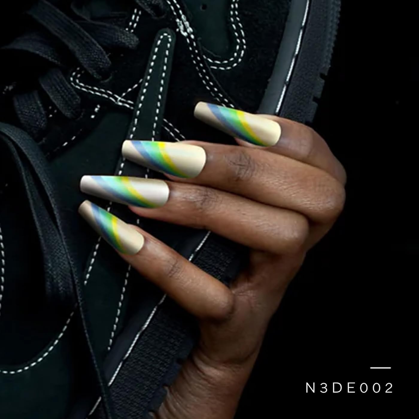 EBIN NEW YORK EMPIRE DREAMS N3DE002 | Press-On Nail Set in Long Coffin Style, Salon Acrylic Finish, Includes Prep Pad, Mini Nail File & Nail Glue Beauty & Personal Care EBIN NEW YORK