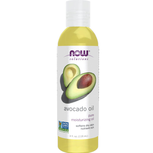 NOW Foods Solutions, Avocado Oil, 100% Pure Moisturizing Oil, Nutrient Rich and Hydrating, 4-Ounce