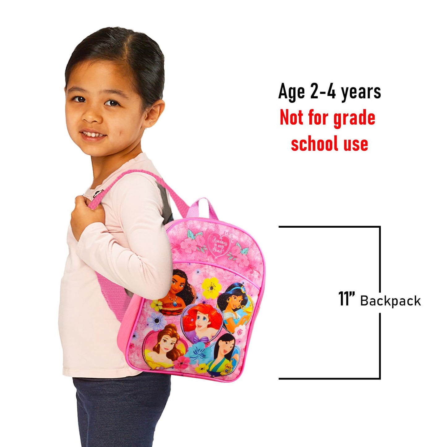 Disney Princess Mini Backpack Preschool Toddler Kindergarten ~ Deluxe 11" Princess School Bag with Stickers (Disney Princess School Supplies)