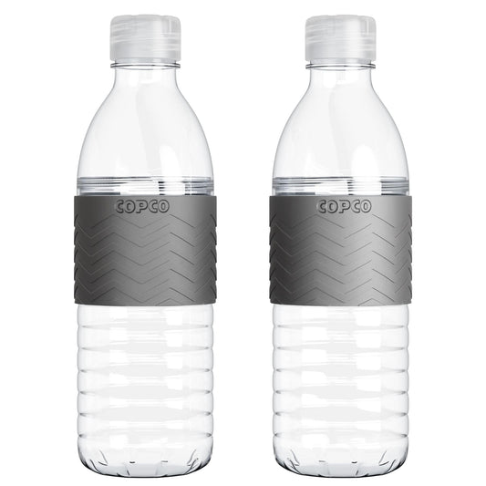 Copco Hydra Water Bottle with Spill-Resistant Lid, 16.9 oz (Set of 2) - Reusable Tritan Non-Slip Sleeve, Twist-Open Body - BPA-Free, Leak-Proof