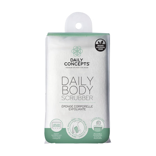 DAILY CONCEPTS Daily Body Scrubber, Soy-Based And Organic Cotton. For The Whole Body. The Bath Sponge Deeply Cleanses The Skin And Creates A Rich
