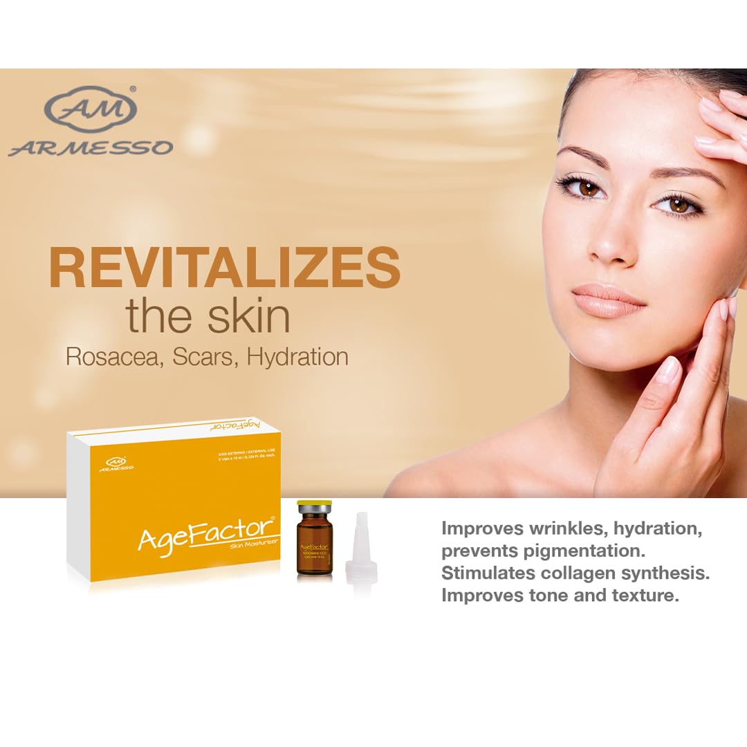 AM Armesso | Age Factor | 5x10ml Vials | Professional Anti-Aging Cosmetic Serum with EGF & Peptides for Firm-Looking, Smooth, and Revitalized Skin |