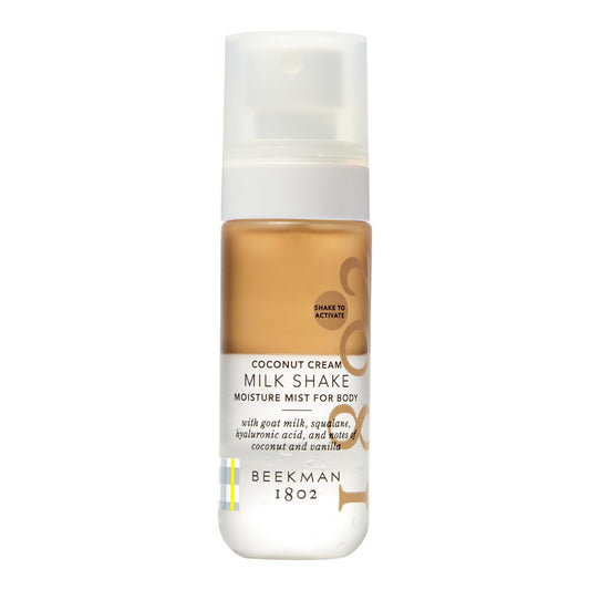 Beekman 1802 Milk Shake Hydrating Body Mist - Alcohol-Free Moisture with Goat Milk, Hyaluronic Acid & Squalane, Lightweight Skin Softening Spray