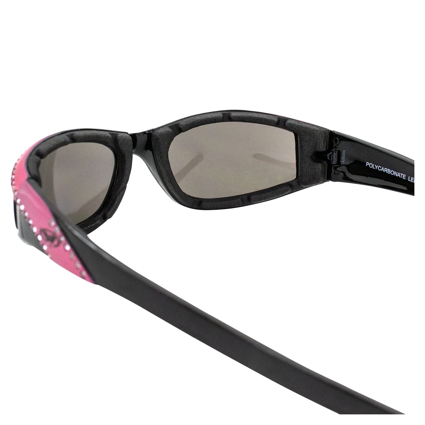 Global Vision Eyewear Marilyn 11 Ladies Motorcycle Sunglasses Riding Glasses with Flash Mirror Lenses Bling