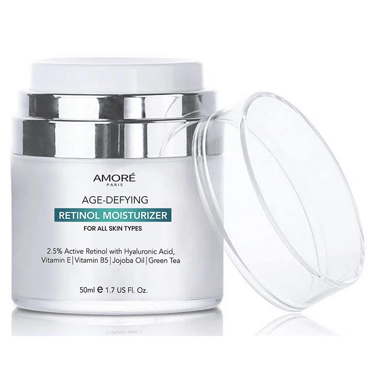 Retinol 2.5% High Potency Anti-Aging Moisturizer Cream (1.7 Fl. Oz.), Silver