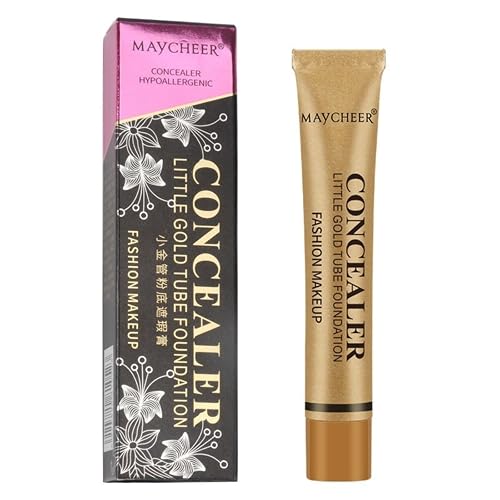 Small gold tube concealer to cover acne marks, dark circles, spots, facial scars