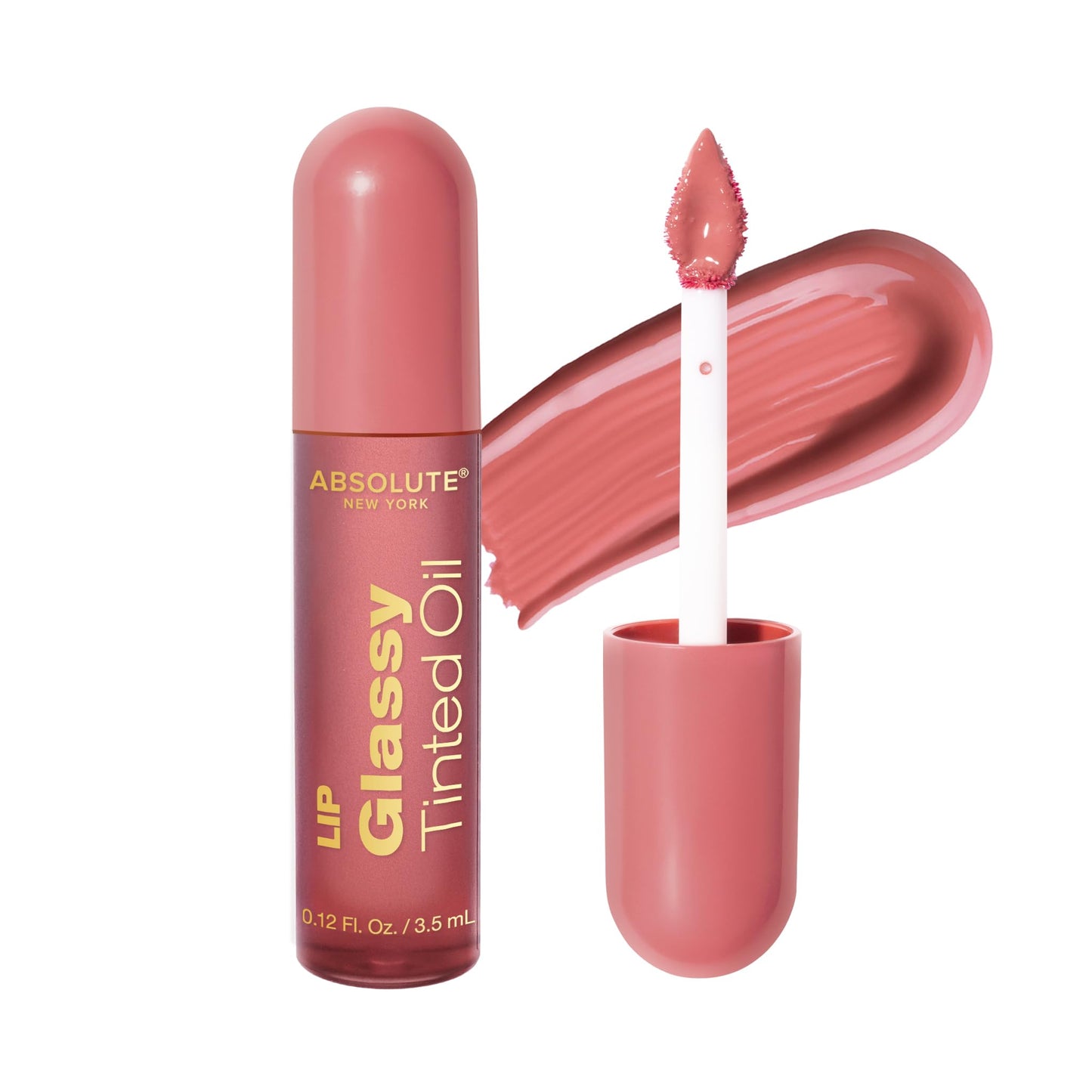 Absolute New York Dewy Water Lip and Cheek Tint, Glassy Tinted Lip Oil, with Vitamin E, Squalane and Jojoba Seed Oil (MLTN03 Strawberry Mousse)