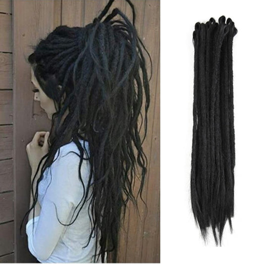Aosome Dreadlock Extensions 20pcs/Pack Crochet Synthetic Dreads Extension 20inch Black