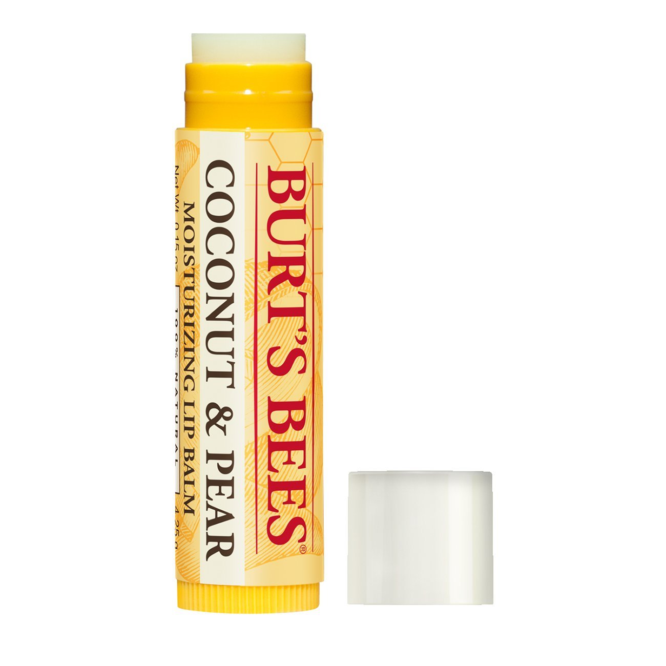 Burt's Bees 100% Natural Moisturizing Lip Balm, Coconut & Pear with Beeswax & Fruit Extracts - 1 Tube