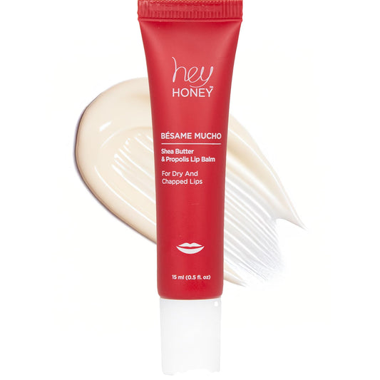Hey Honey Skincare Bésame Mucho Shea Butter & Propolis Lip Balm | Intensive Hydration for Dry, Chapped Lips, Natural Moisturizing Lip Repair Treatment