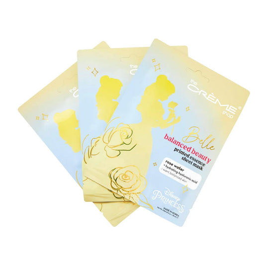 The Crme Shop x Disney Rose Sheet Mask - Moisturizing & Balancing - Infused with Rose Water & Hyaluronic Acid - Beauty and the Beast Belle - Suitable Beauty & Personal Care The Crème Shop