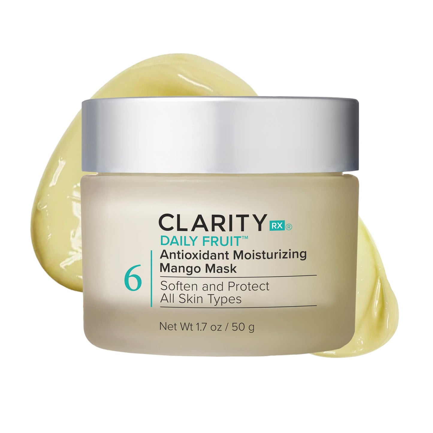 ClarityRx Daily Fruit Antioxidant Moisturizing Mango Face Mask, Plant-Based Creamy Anti-Aging Facial Treatment, Recommended for Mature or Dry Skin