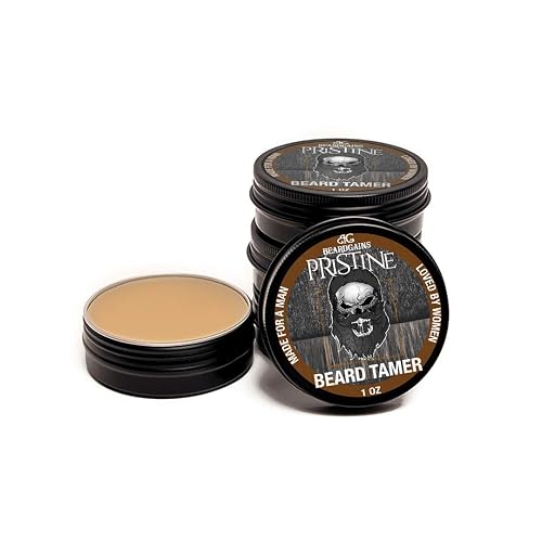 Beard Gains Organic Beard Tamer Tinted Wax: shape, style & groom facial hair with natural hold. Easy wash-out, all-day control. For all beard types