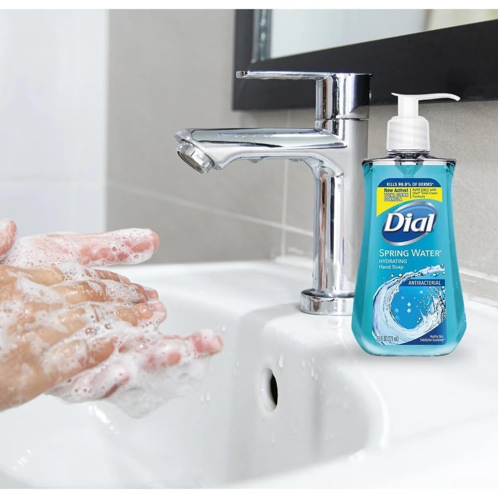 Dial Complete Antibacterial Liquid Hand Soap, Spring Water, Blue, 7.5 fl oz (Pack of 1)