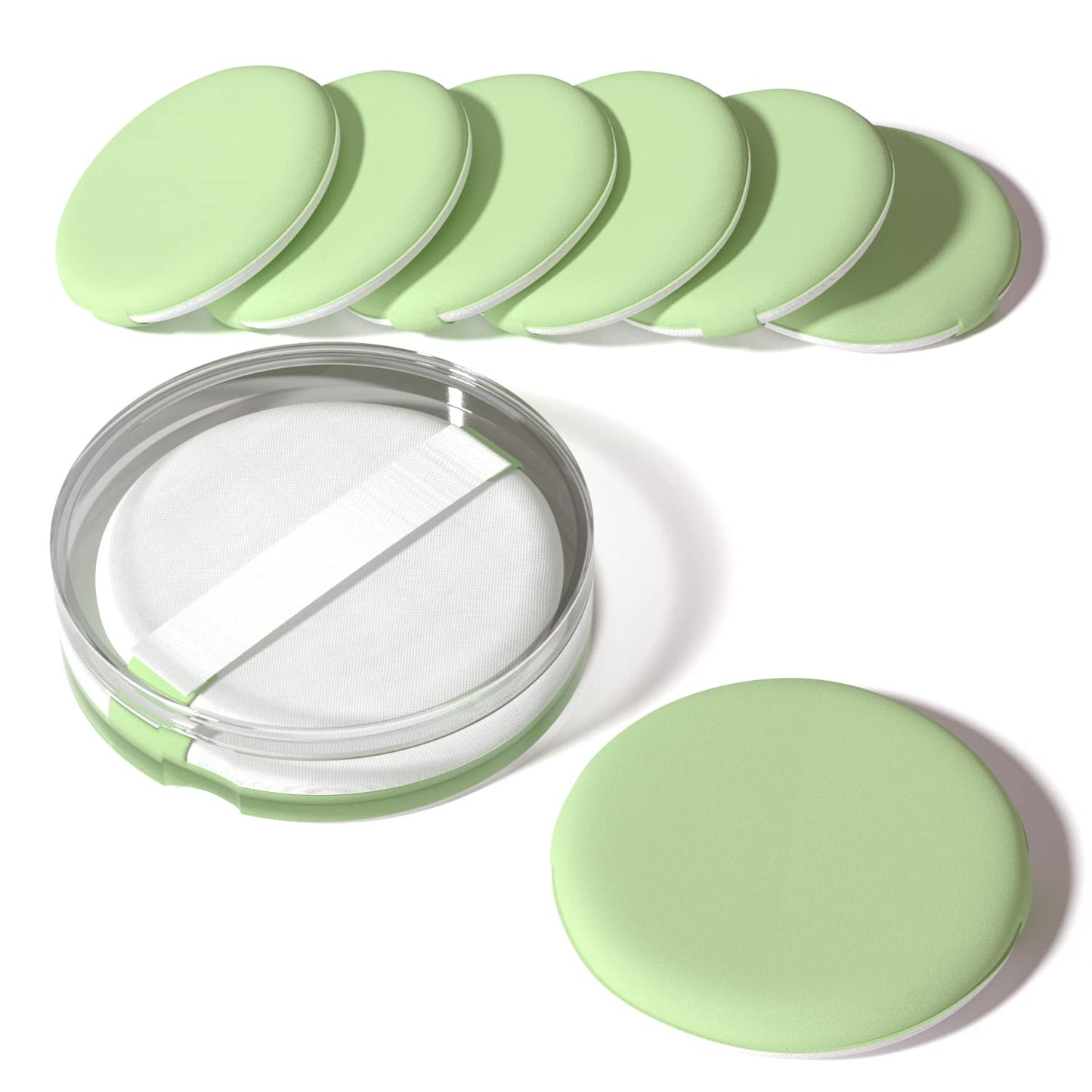 MOHOPE 8Pcs Air Cushion Makeup Sponges for Foundation with Portable Box | Latex-Free Blending Sponge for Liquid, Cream, Foundation and Powder | Round