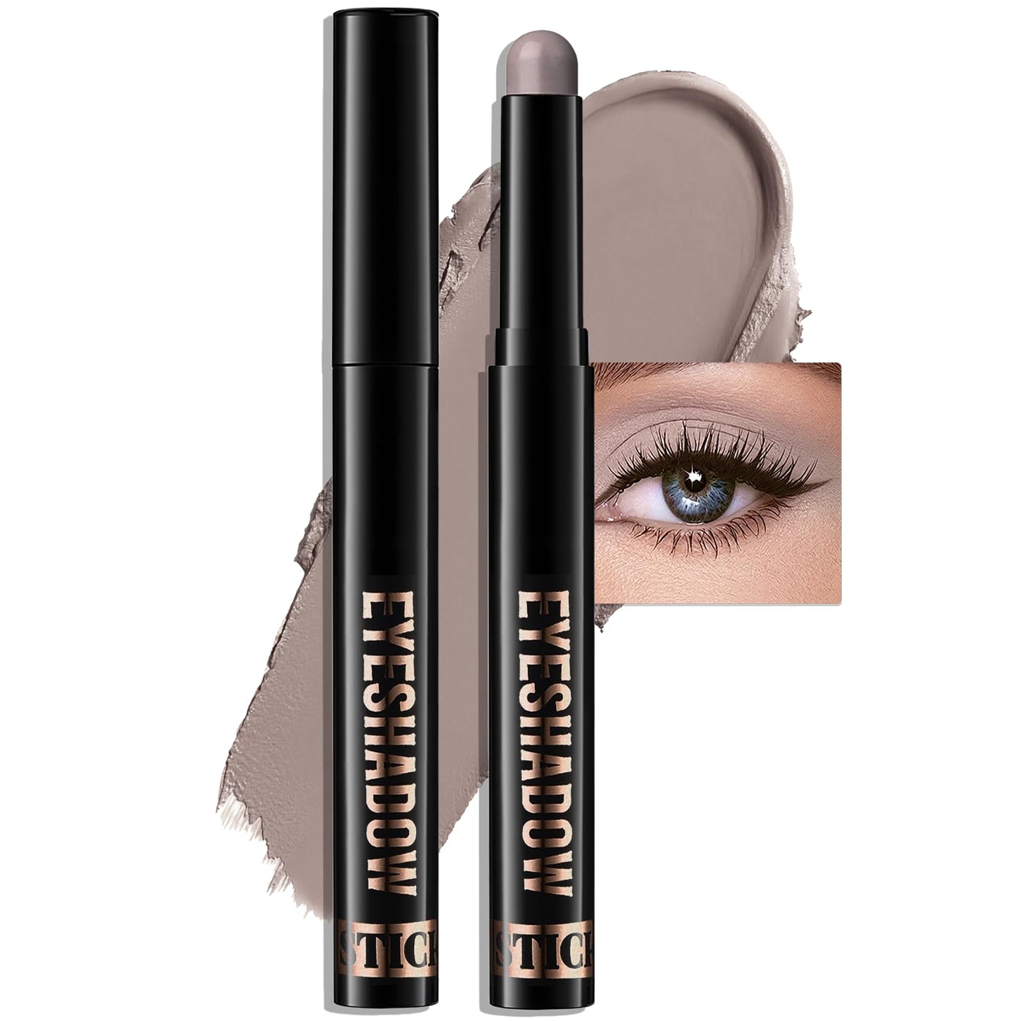 Wugbc Matte Eyeshadow Stick, Gray Cream Eye Shadow Stick Waterproof Neutral Brown Eyeliner Brightener Pencil Crayon Long-Lasting Eye Highlighter Beauty and Personal Care Wugbc Default Title