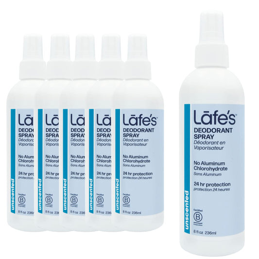 Lafe's Natural Deodorant - Unscented Aluminum Free Natural Deodorant Spray - Vegan & Baking Soda Free - 6 Pack (8 oz each) Beauty and Personal Care Lafe's