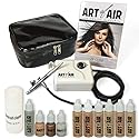 Art of Air Professional Airbrush Cosmetic Makeup System/Fair to Medium Shades 6pc Foundation Set with Blush, Bronzer, Shimmer and Primer Makeup