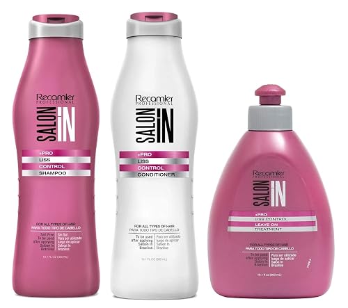Recamier Professional Salon In +Pro Liss Control Hair Shampoo, Conditioner and Treatment Bundle 3 Piece kit 40403 Small