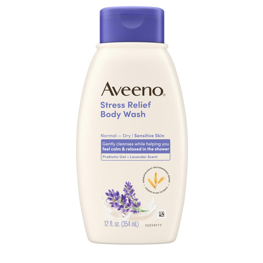 Aveeno Stress Relief Body Wash with Prebiotic Oat & Lavender Scent for Sensitive Skin, Gently Cleanses & Helps You Feel Calm & Relaxed in the Shower Beauty & Personal Care Aveeno