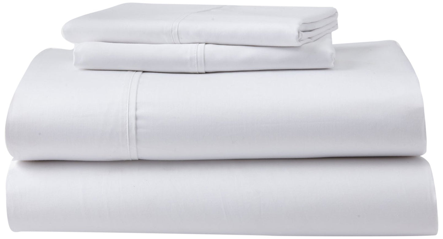 GhostBed King Cooling Supima Cotton and Tencel Luxury Sheet Set - Wrinkle Resistant with Deep Pockets, 6 Piece, White