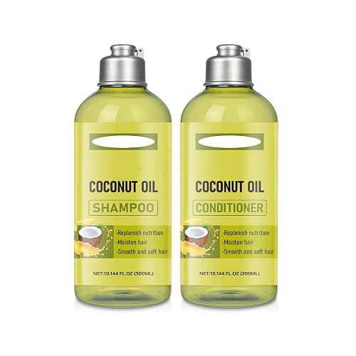 Coconut Oil Shampoo and Conditioner Set, Coconut Nourishing Hair Care Set for All Hair Types, Hydrating & Frizz Control Treatment, Helps Restore