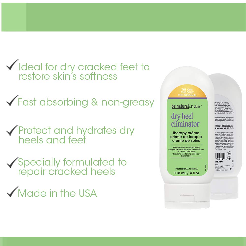 ProLinc Dry Heel Eliminator | Protect And Hydrate Dry Heels And Feet | Fast Absorbing And Non Greasy | Made In The USA | 4 Fl. Oz.