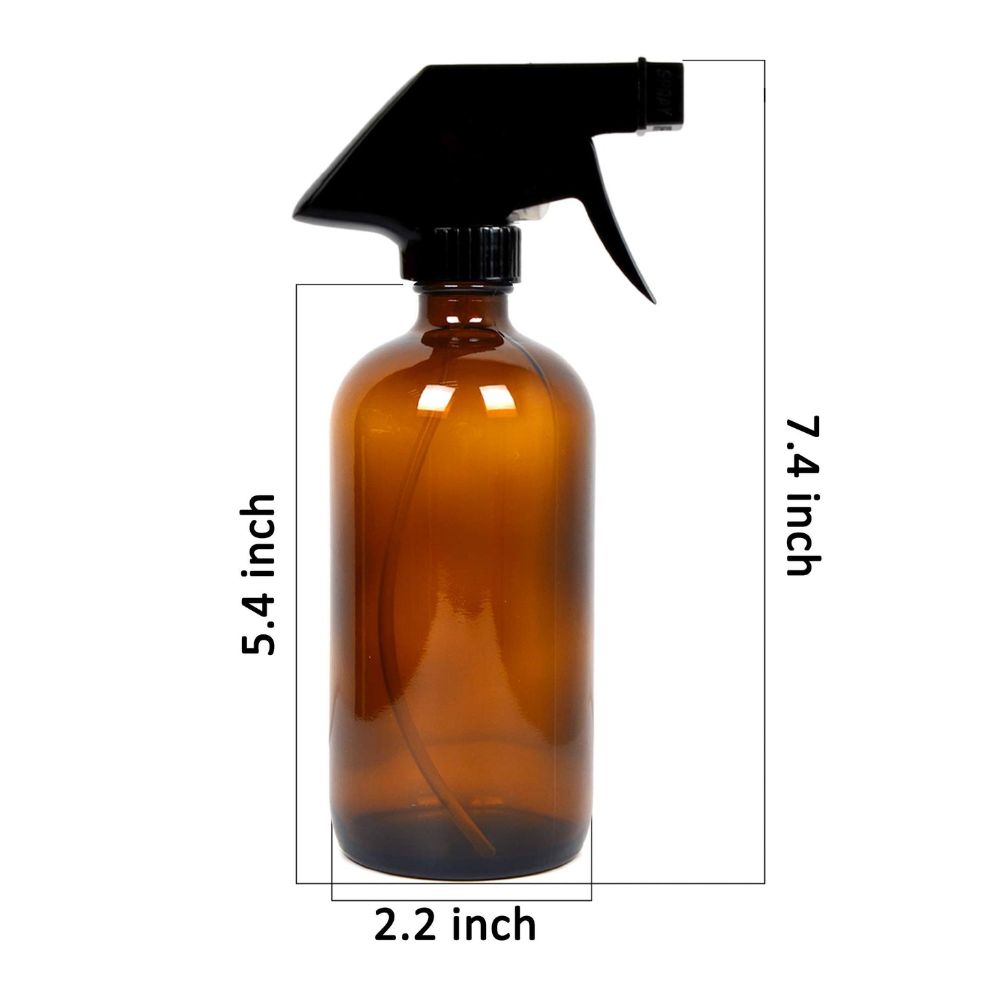 Youngever 5 Pack Empty Amber Glass Spray Bottles, 8 Ounce Refillable Container for Essential Oils, Cleaning Products, or Aromatherapy, Trigger Sprayer
