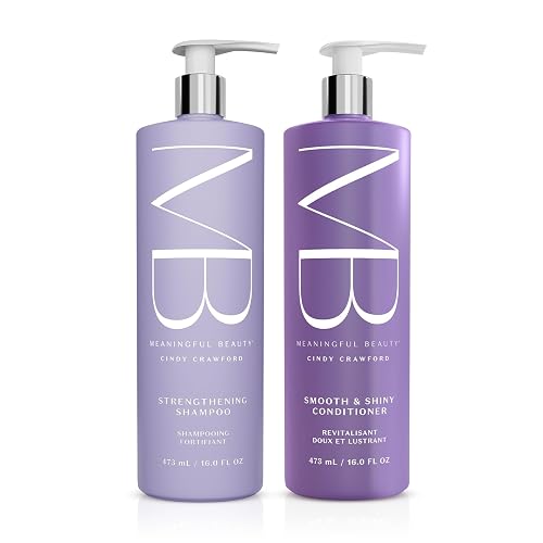 Meaningful Beauty Age-Proof Hair Care Starter Set, Strengthening Shampoo & Smooth and Shiny Conditioner Set, Plant Based Keratin Alternative, Restores