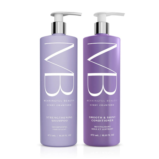 Meaningful Beauty Age-Proof Hair Care Starter Set, Strengthening Shampoo & Smooth and Shiny Conditioner Set, Plant Based Keratin Alternative, Restores