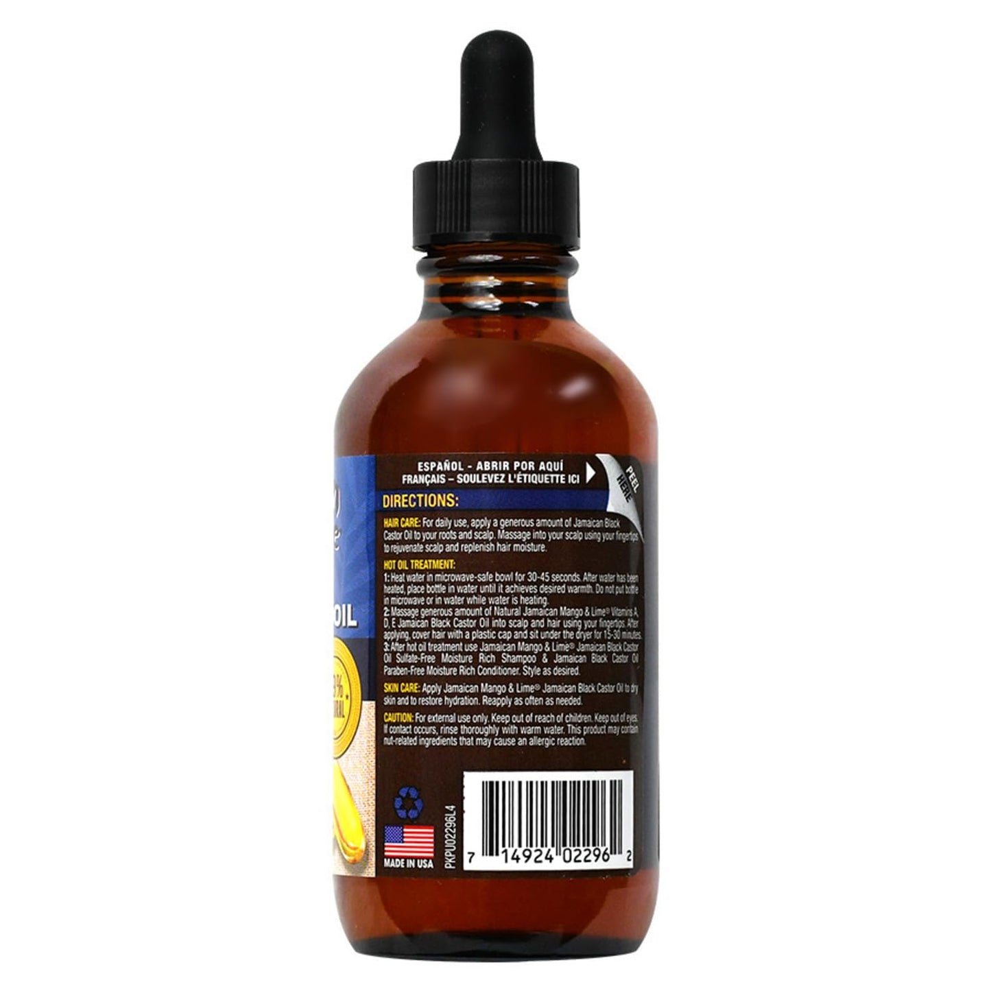 Jamaican Mango & Lime Black Castor Oil - Hair & Scalp Oil for Locs, Braids, Twists & Natural Hair - Strengthens, Moisturizes & Promotes Hair Growth